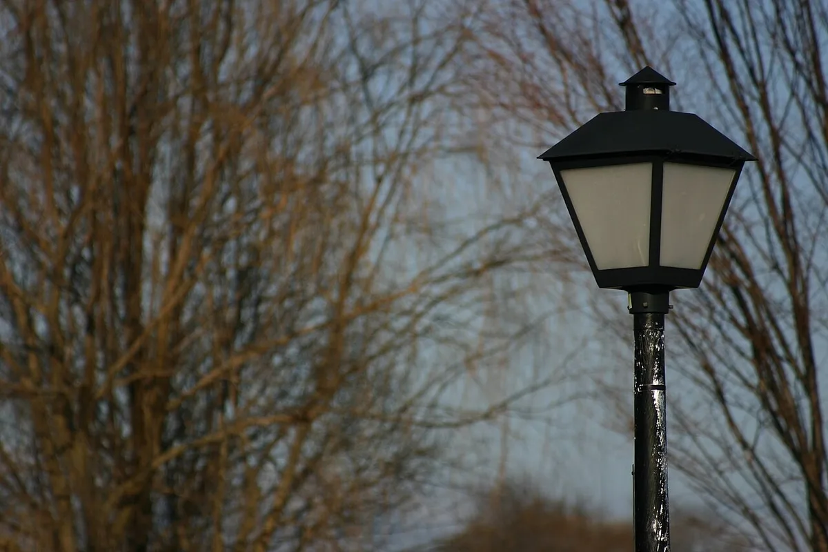 Farol naranja de calle sin personas